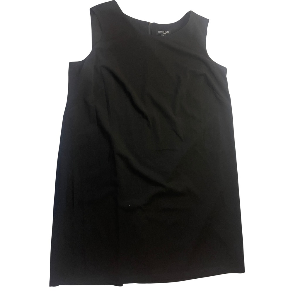 NWT Perceptions Woman Black Sleeveless Shift Dress Plus Size 3X Career Event